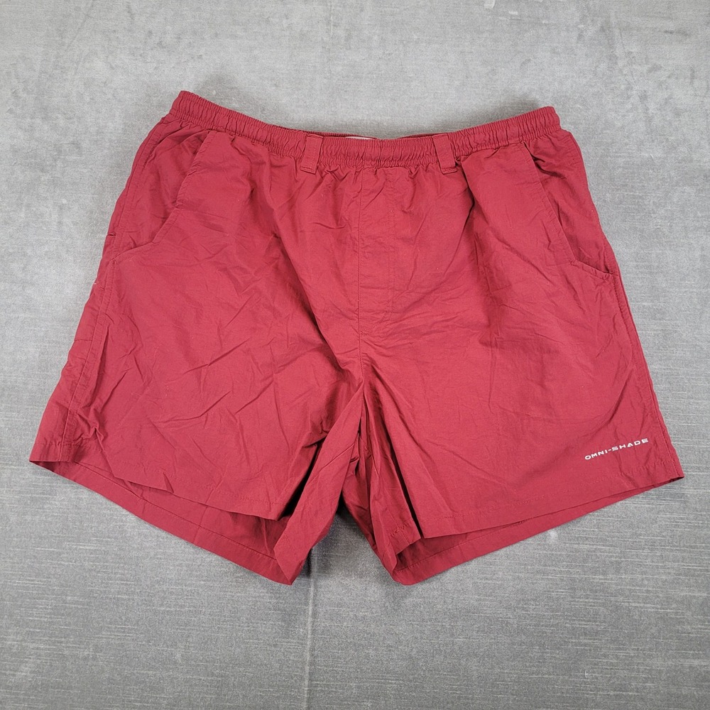 Columbia PFG Fishing Shorts Mens‎ XL Omni Shade Burgundy Performance Gear